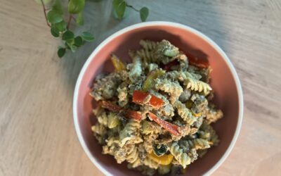 Creamy Garlic Tempeh Fusilli
